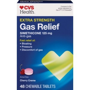 slide 1 of 1, CVS Health Extra Strength Gas Relief Simethicone Cherry Crme, 48 ct