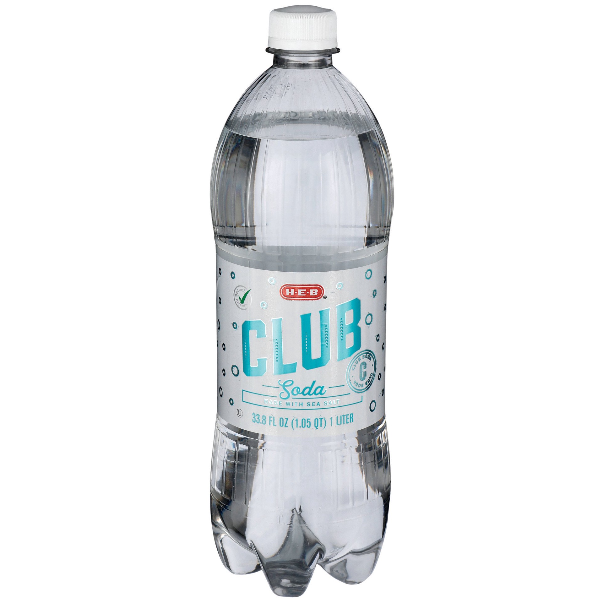 slide 1 of 1, H-E-B Club Soda, 33.8 oz