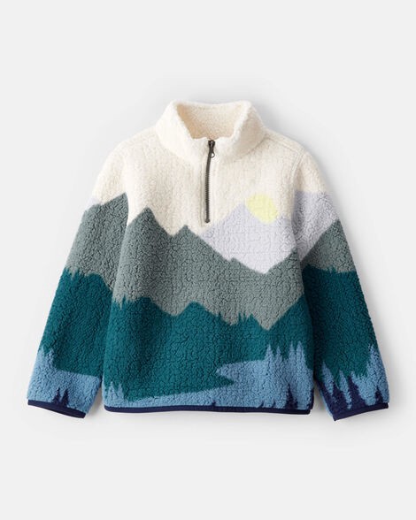 slide 1 of 2, Oshkosh Boys Mountain Quarter-Zip Sherpa Pullover Multi 7, 1 ct