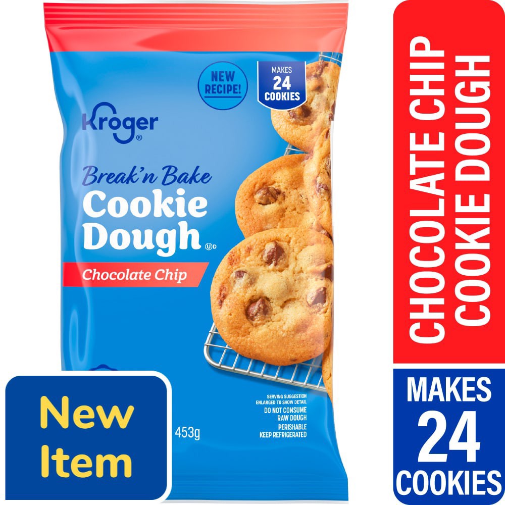 slide 1 of 2, Kroger® Break'n Bake Chocolate Chip Cookie Dough, 16 oz