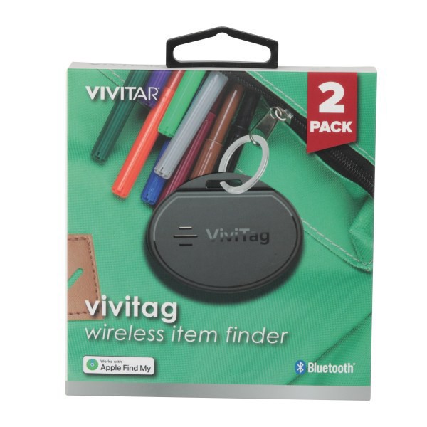 slide 3 of 7, Vivitar Vivitag Bluetooth Trackers, Black, Pack Of 2 Trackers, 2 ct