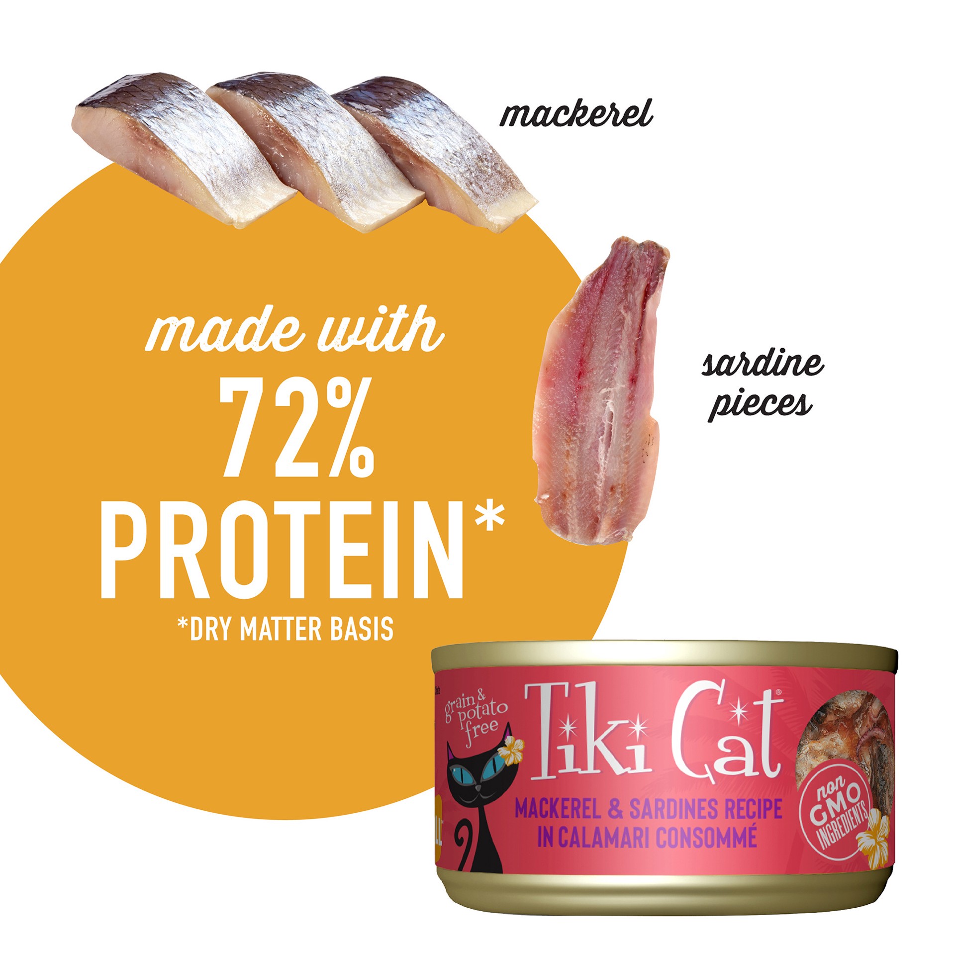slide 6 of 8, Tiki Cat Grill Wet Cat Food, Mackerel & Sardines, 2.8 oz. Can, 2.8 oz