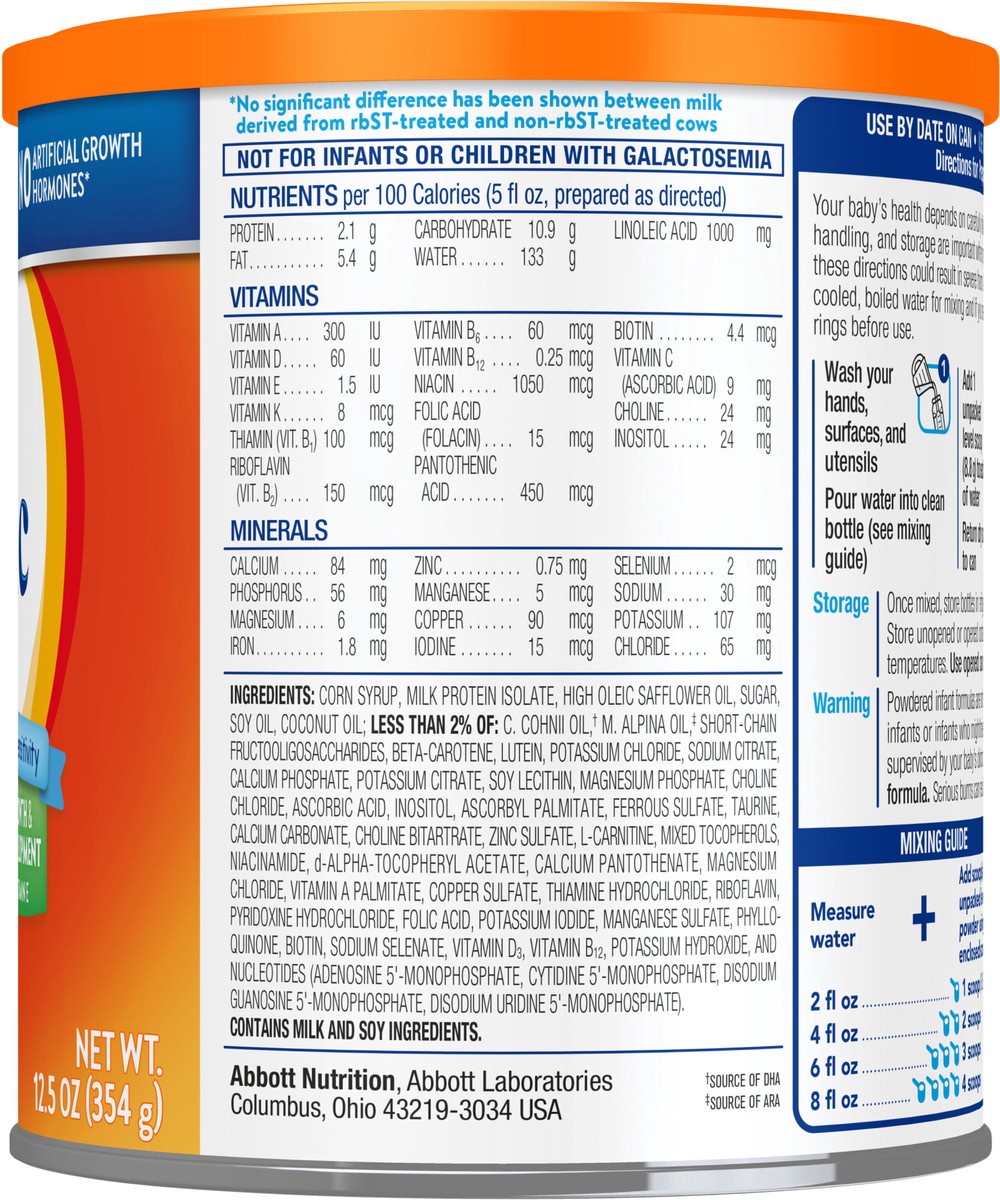 slide 8 of 11, Similac Sensitive OptiGro Milk-Based Powder Infant Formula with Iron Stage 1 12.5 oz, 12.5 oz