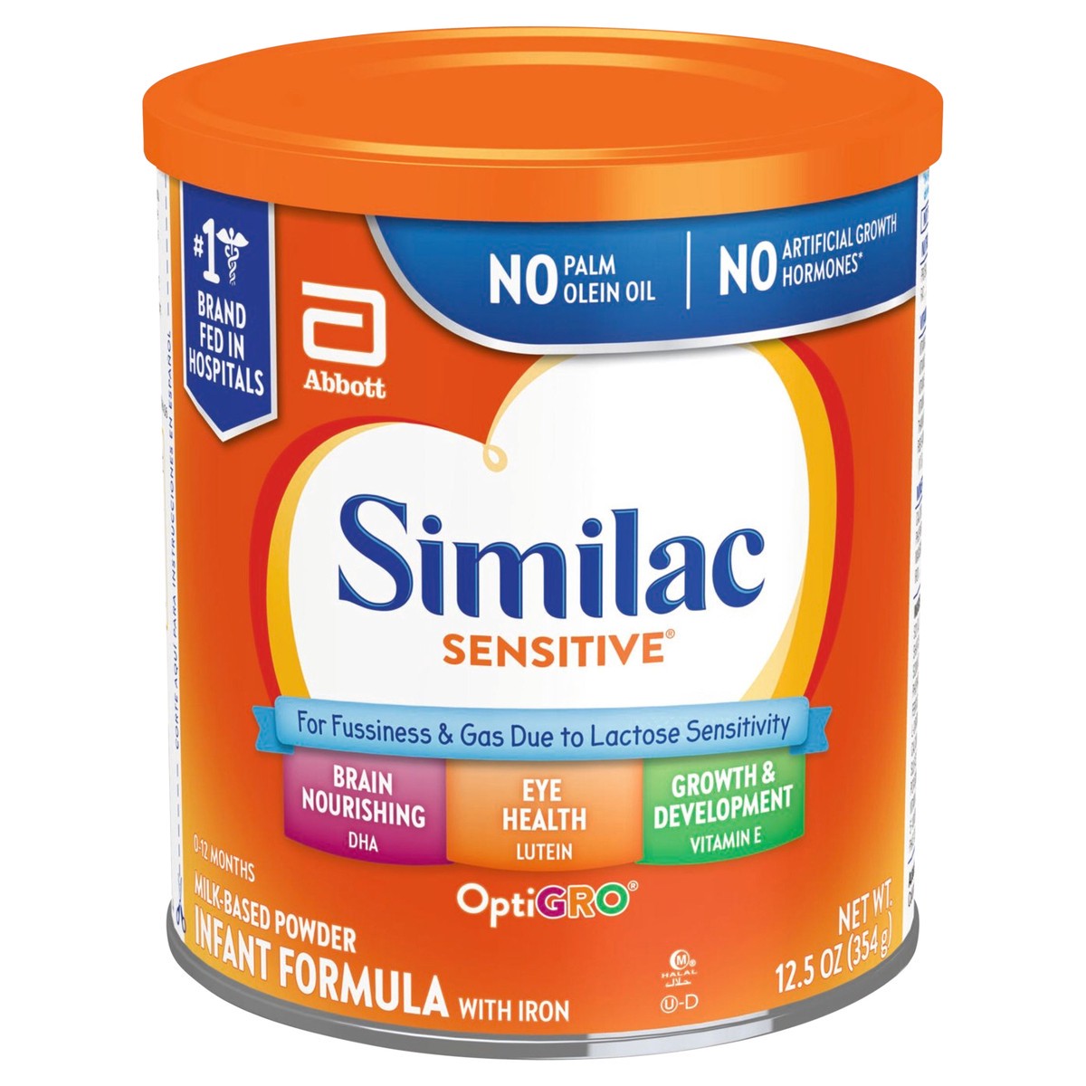 slide 2 of 11, Similac Sensitive OptiGro Milk-Based Powder Infant Formula with Iron Stage 1 12.5 oz, 12.5 oz