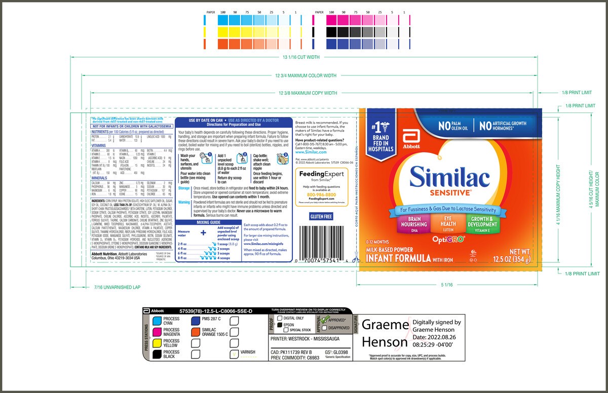 slide 4 of 11, Similac Sensitive OptiGro Milk-Based Powder Infant Formula with Iron Stage 1 12.5 oz, 12.5 oz