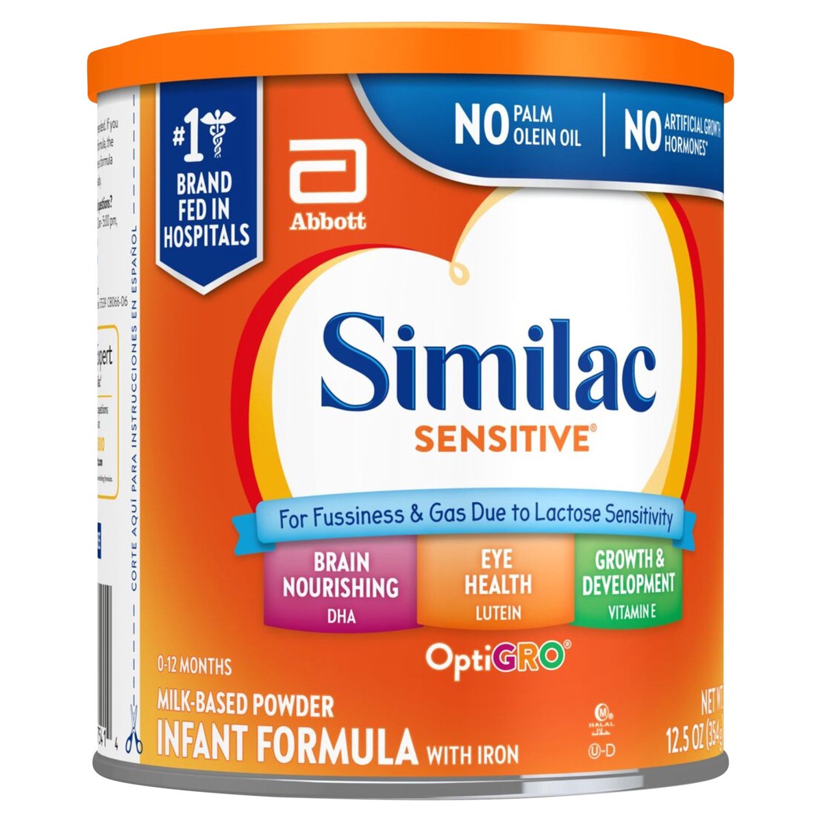 slide 11 of 11, Similac Sensitive OptiGro Milk-Based Powder Infant Formula with Iron Stage 1 12.5 oz, 12.5 oz