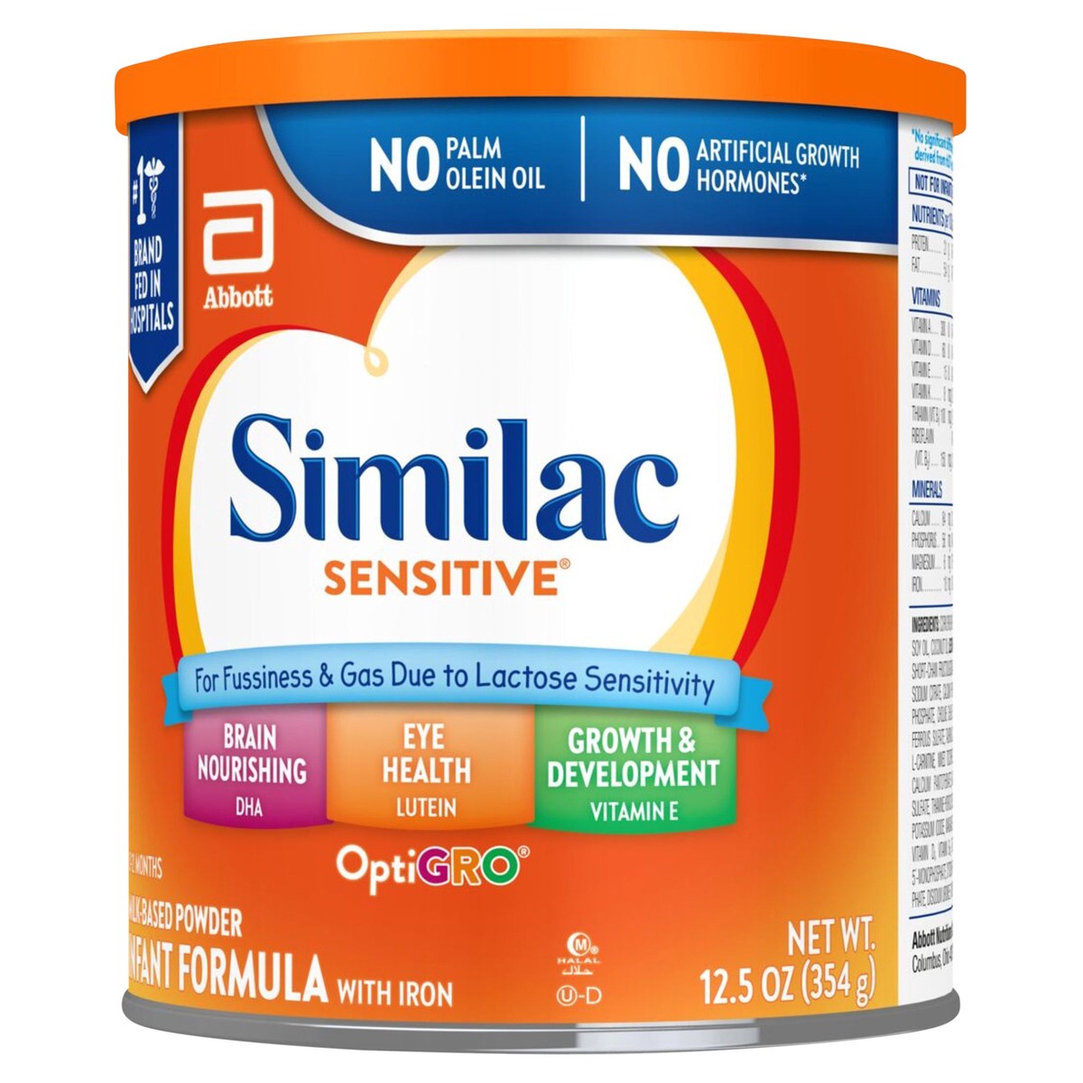 slide 6 of 11, Similac Sensitive OptiGro Milk-Based Powder Infant Formula with Iron Stage 1 12.5 oz, 12.5 oz