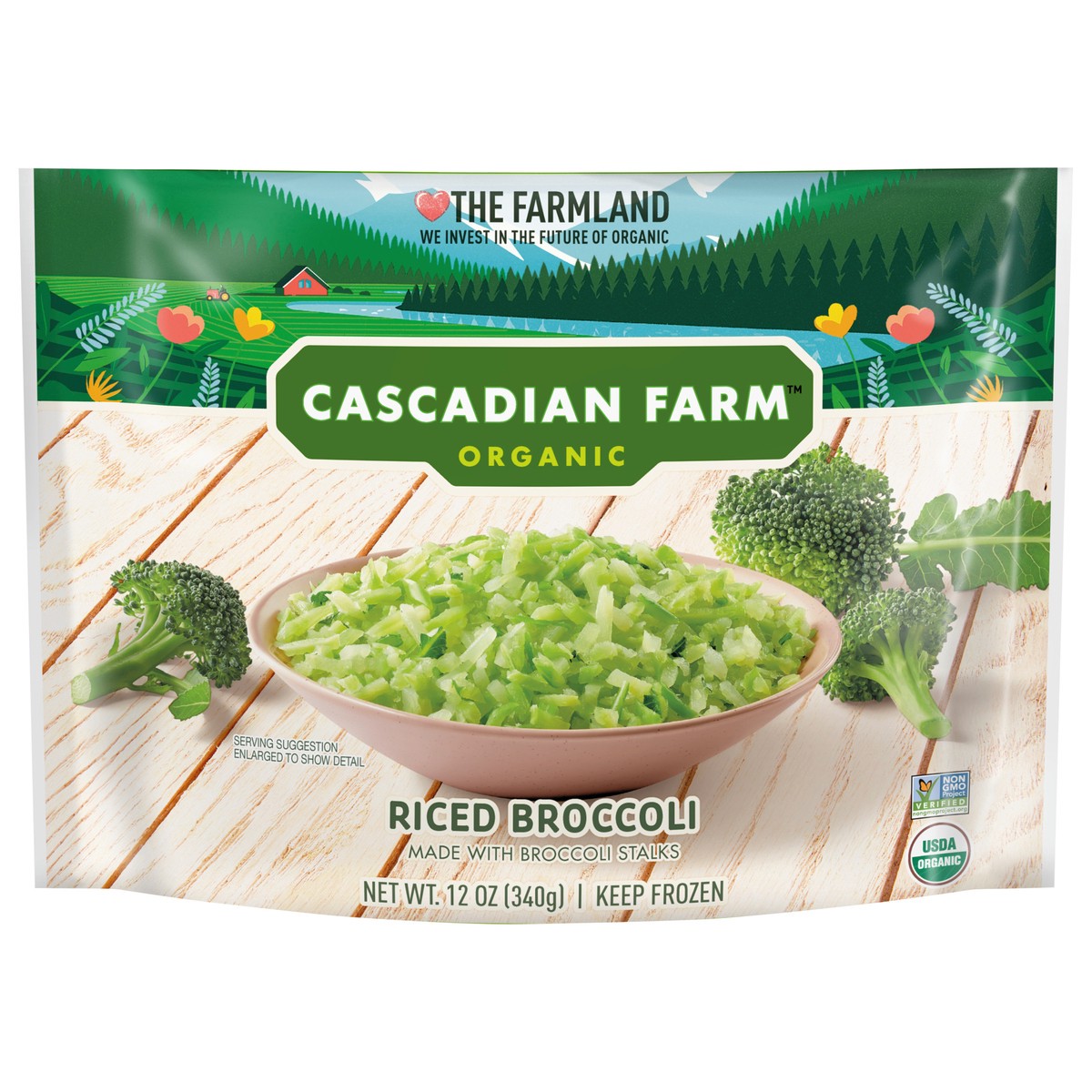 slide 9 of 14, Cascadian Farm Organic Riced Broccoli, Premium Frozen Vegetable, Non-GMO, 12oz, 12 oz