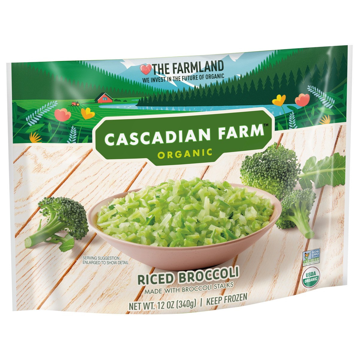 slide 12 of 14, Cascadian Farm Organic Riced Broccoli, Premium Frozen Vegetable, Non-GMO, 12oz, 12 oz