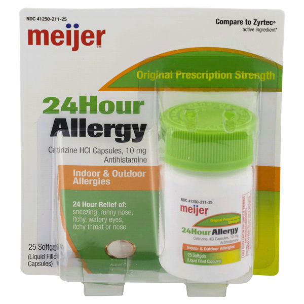 slide 1 of 1, Meijer 24 Hour Allergy, 25 ct