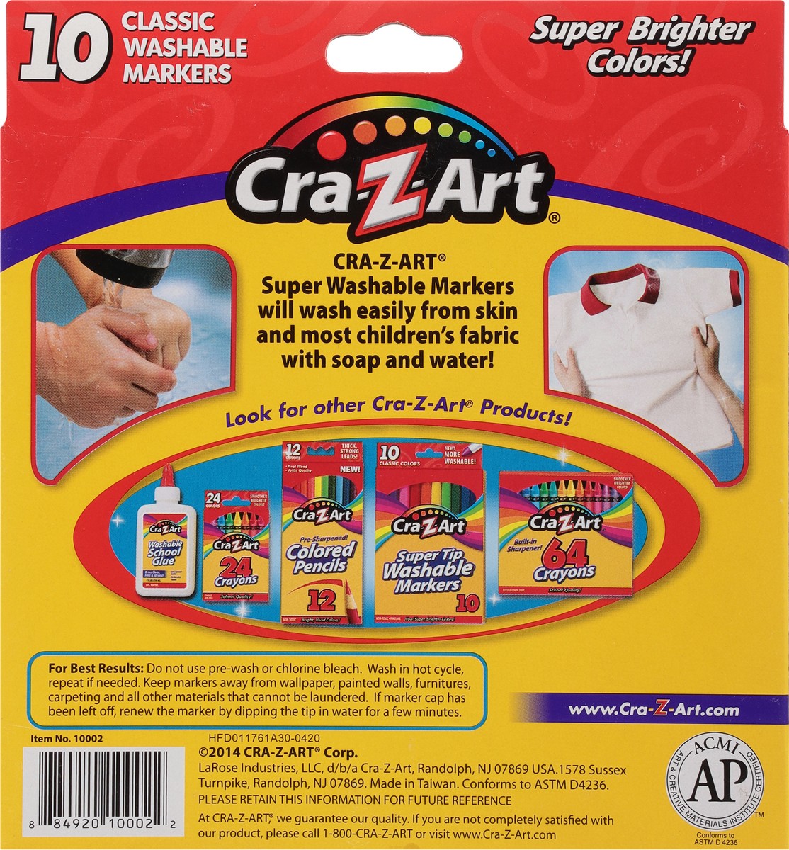 slide 4 of 9, Cra-Z-Art Washable Broad Tip Markers, 10 ct