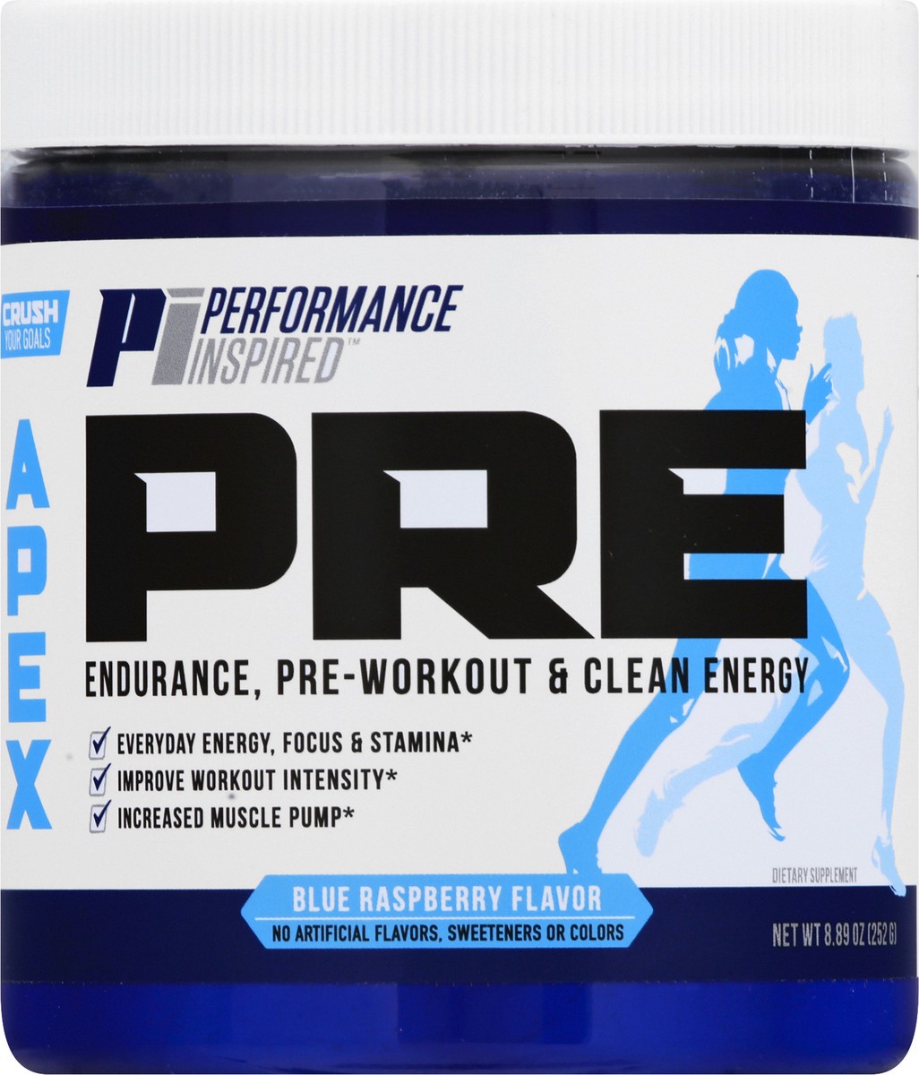 slide 1 of 9, Performance Inspired Nutrition Apex Pre Blue Raspberry Flavor Dietary Supplement 8.89 oz, 8.89 oz