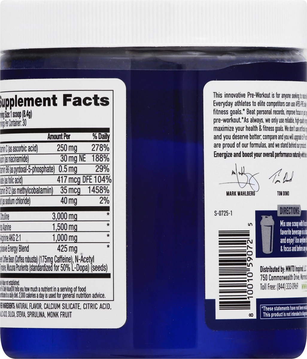 slide 9 of 9, Performance Inspired Nutrition Apex Pre Blue Raspberry Flavor Dietary Supplement 8.89 oz, 8.89 oz