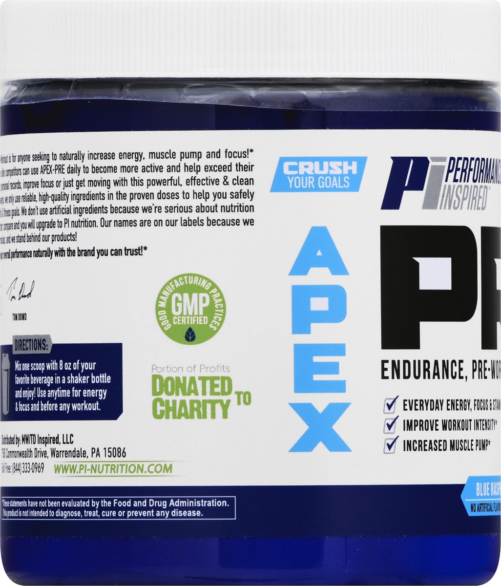 slide 2 of 9, Performance Inspired Nutrition Apex Pre Blue Raspberry Flavor Dietary Supplement 8.89 oz, 8.89 oz