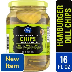 Kroger Oval Cut Hamburger Dill Pickle Chips