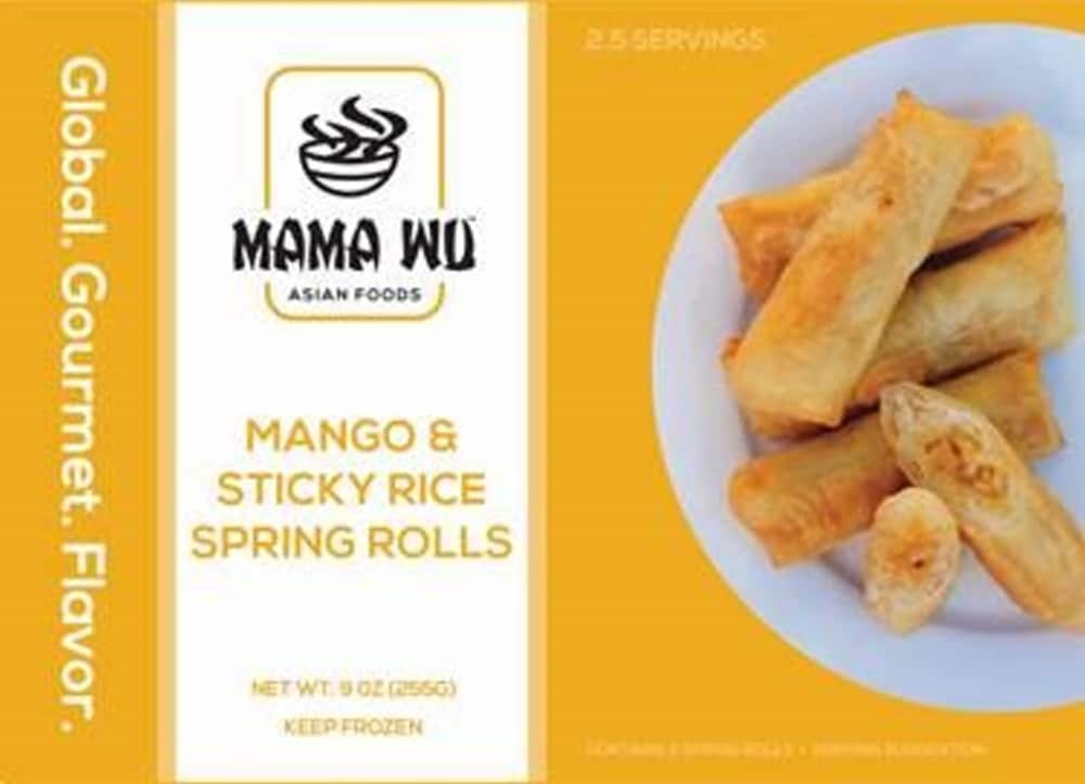 slide 1 of 1, Mama Wu Mango Sticky Rice Spring Roll, 10 oz