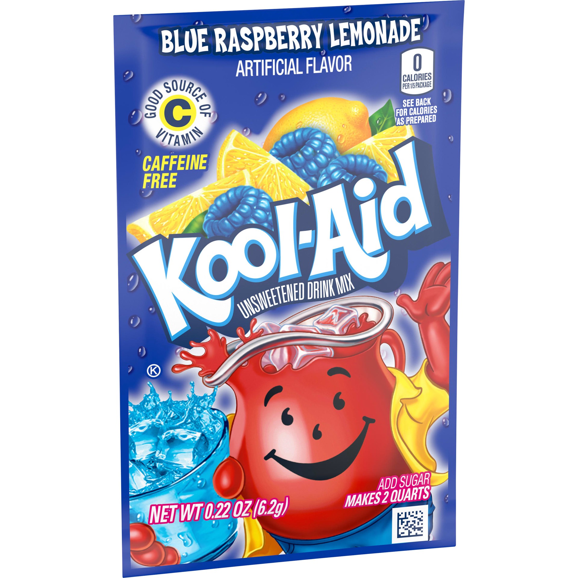 slide 3 of 10, Kool-Aid Unsweetened Blue Raspberry Lemonade Powdered Drink Mix, 0.22 oz. Packet, 0.22 oz