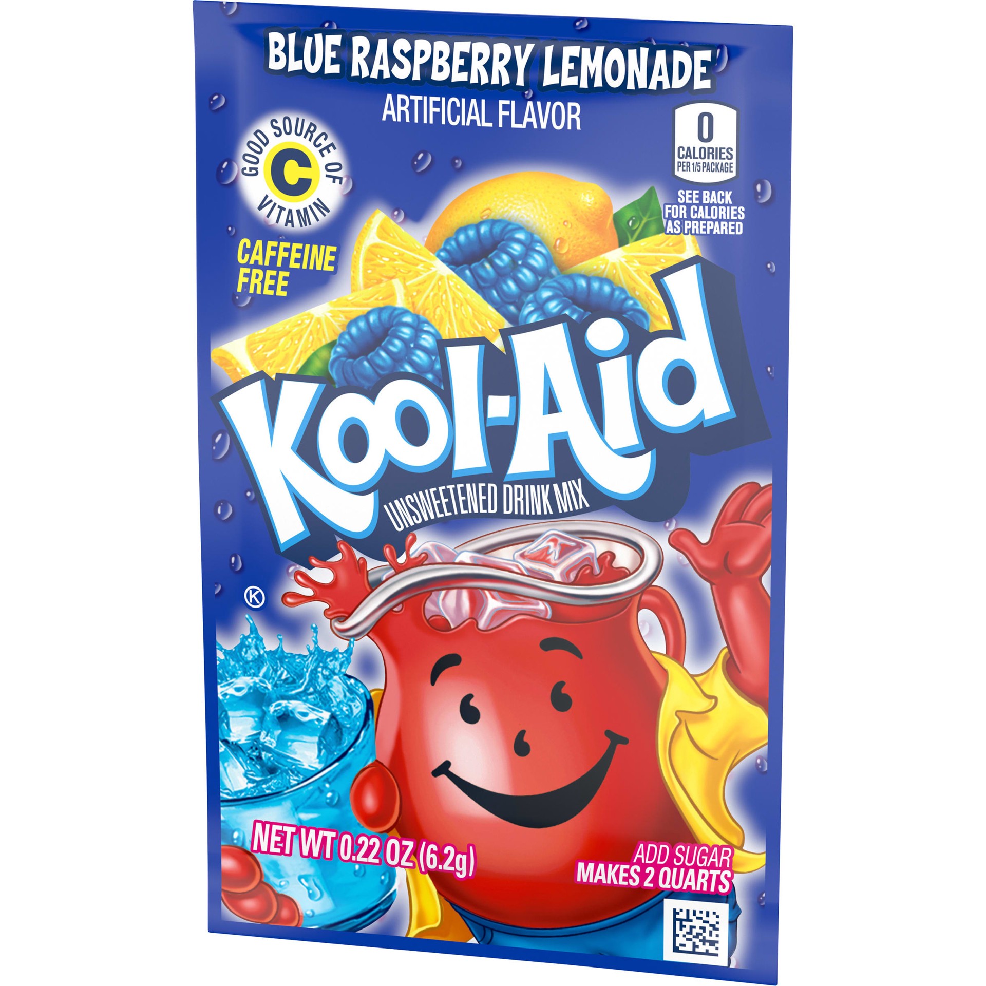 slide 8 of 10, Kool-Aid Unsweetened Blue Raspberry Lemonade Powdered Drink Mix, 0.22 oz. Packet, 0.22 oz