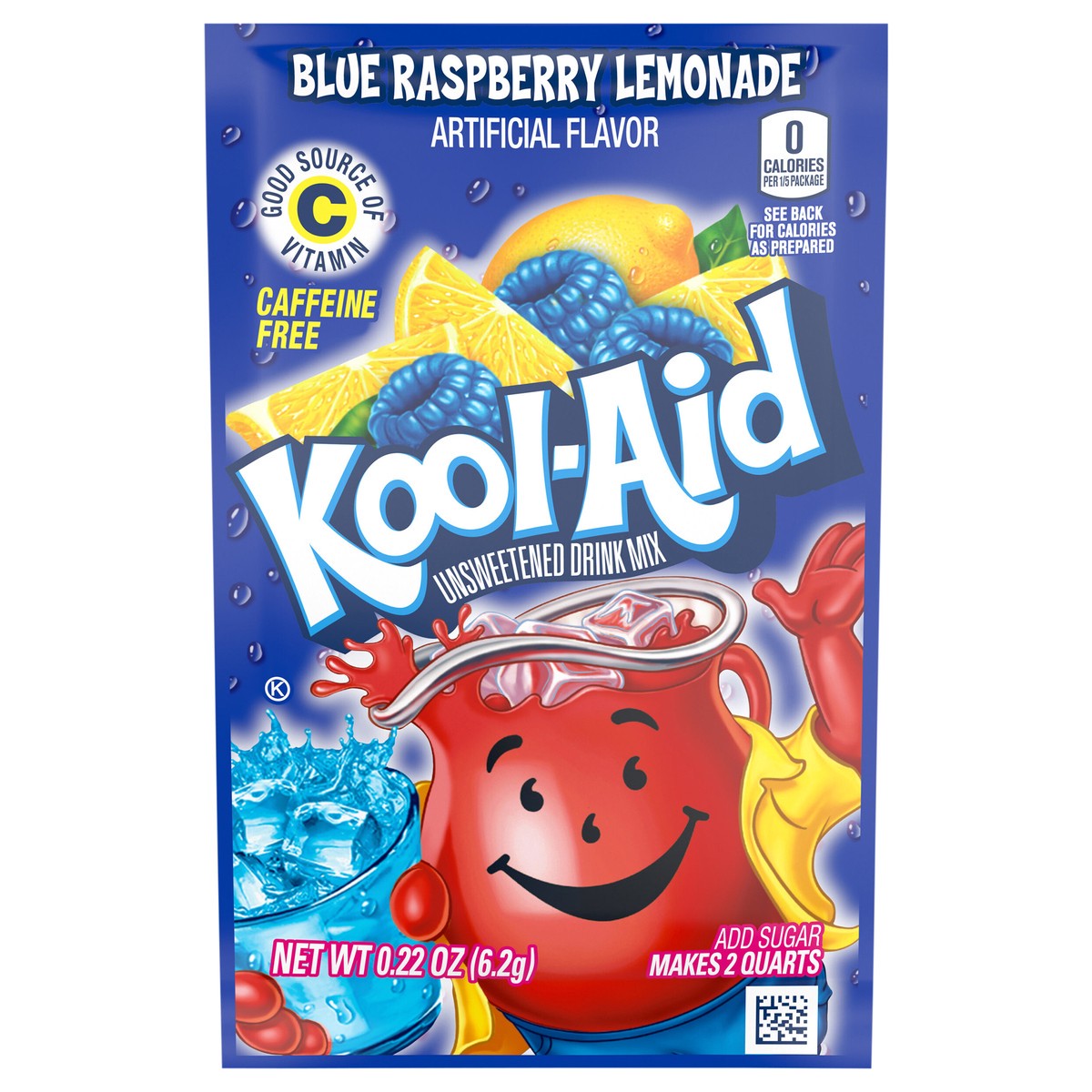 slide 1 of 10, Kool-Aid Unsweetened Blue Raspberry Lemonade Powdered Drink Mix, 0.22 oz. Packet, 0.22 oz