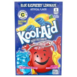 Kool-Aid Unsweetened Blue Raspberry Lemonade Powdered Drink Mix, 0.22 oz. Packet