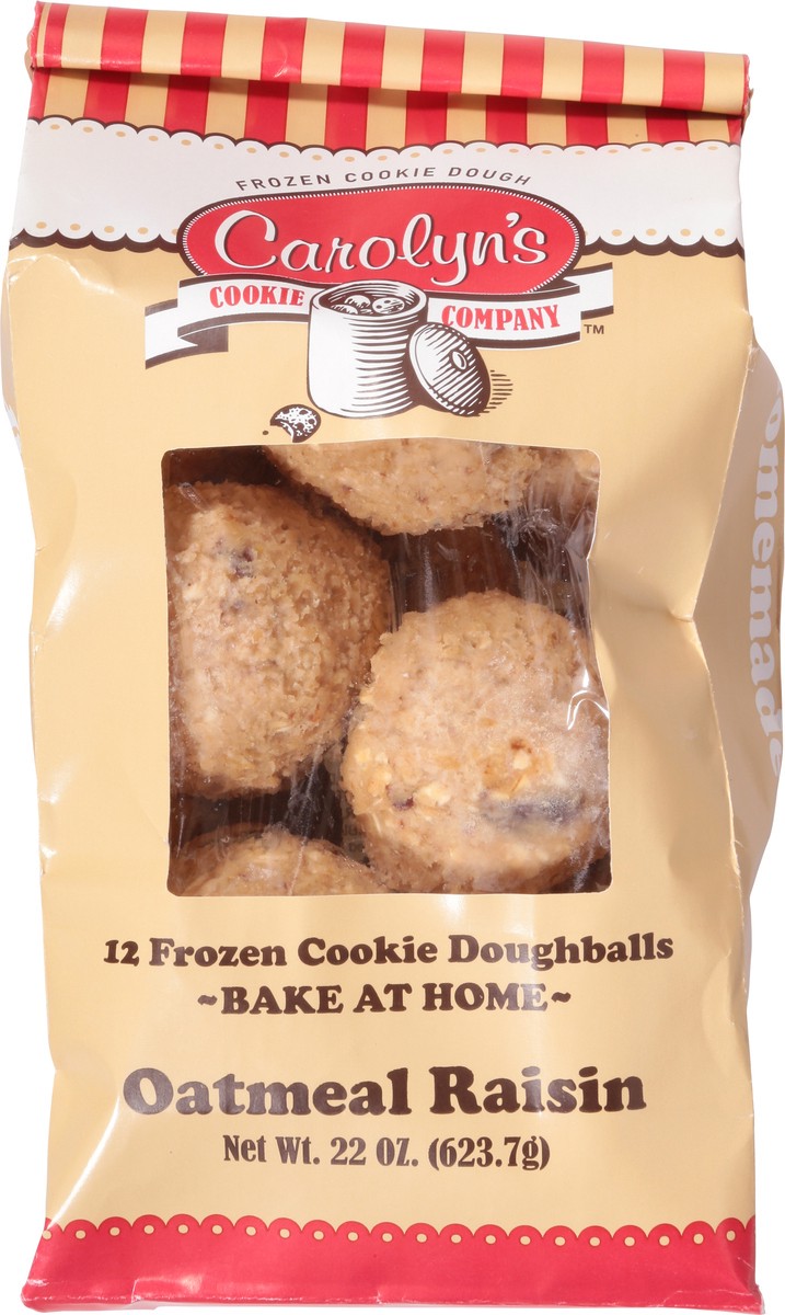 slide 11 of 13, Carolyn's Cookie Company Frozen Oatmeal Raisin Cookie Doughballs 12 ea, 22 oz