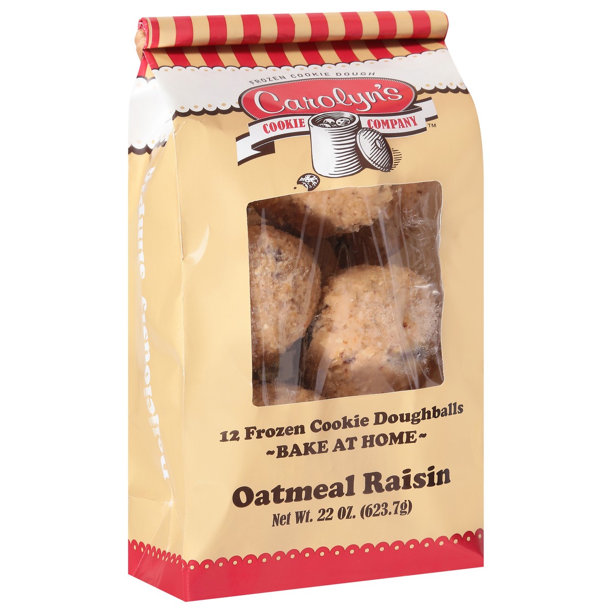 slide 5 of 13, Carolyn's Cookie Company Frozen Oatmeal Raisin Cookie Doughballs 12 ea, 22 oz