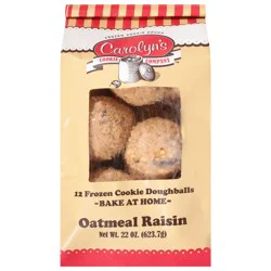 Carolyn's Cookie Company Frozen Oatmeal Raisin Cookie Doughballs 12 ea