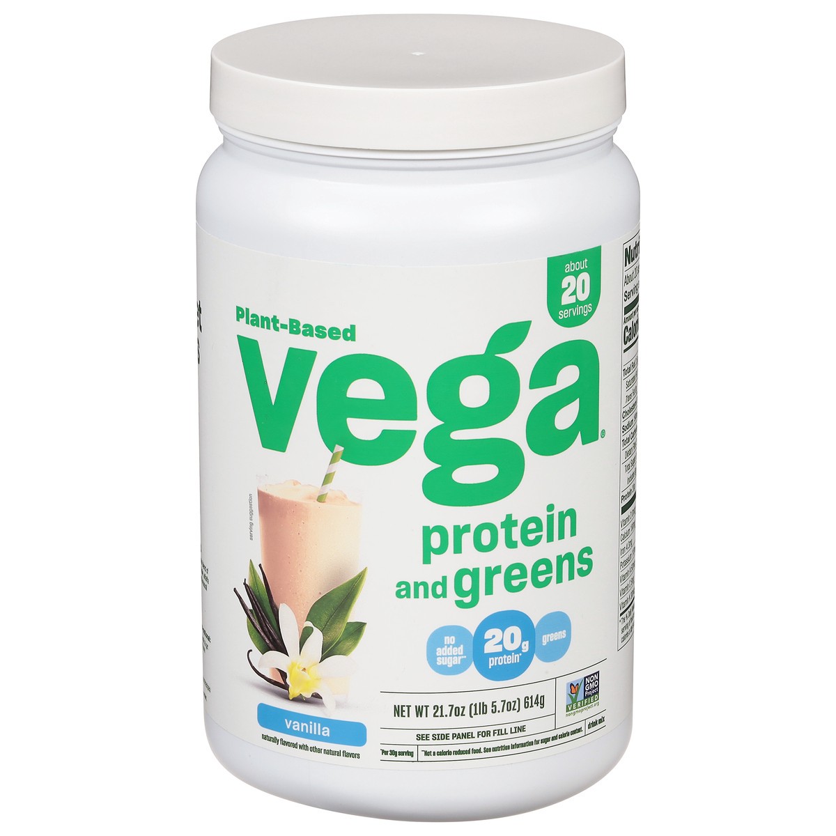 slide 1 of 9, Vega Protein & Greens Vanilla Protein Powder, 21.7 oz