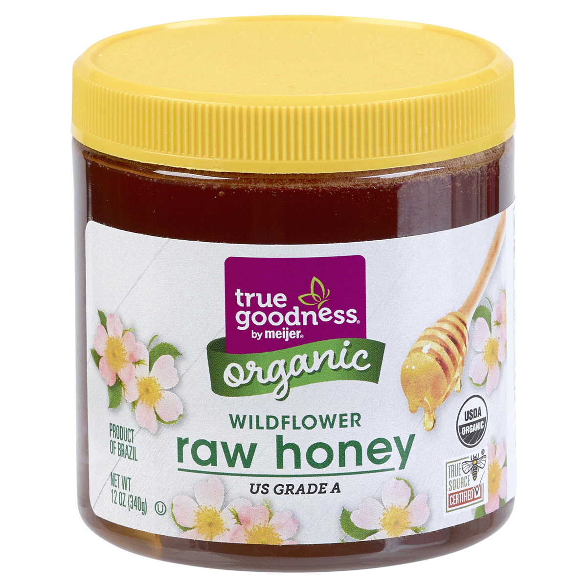 slide 1 of 3, True Goodness Organic Raw Wildflower Honey, 12 oz