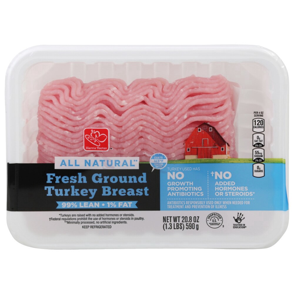 slide 1 of 4, Harris Teeter Ground Turkey Breast, 20.8 oz