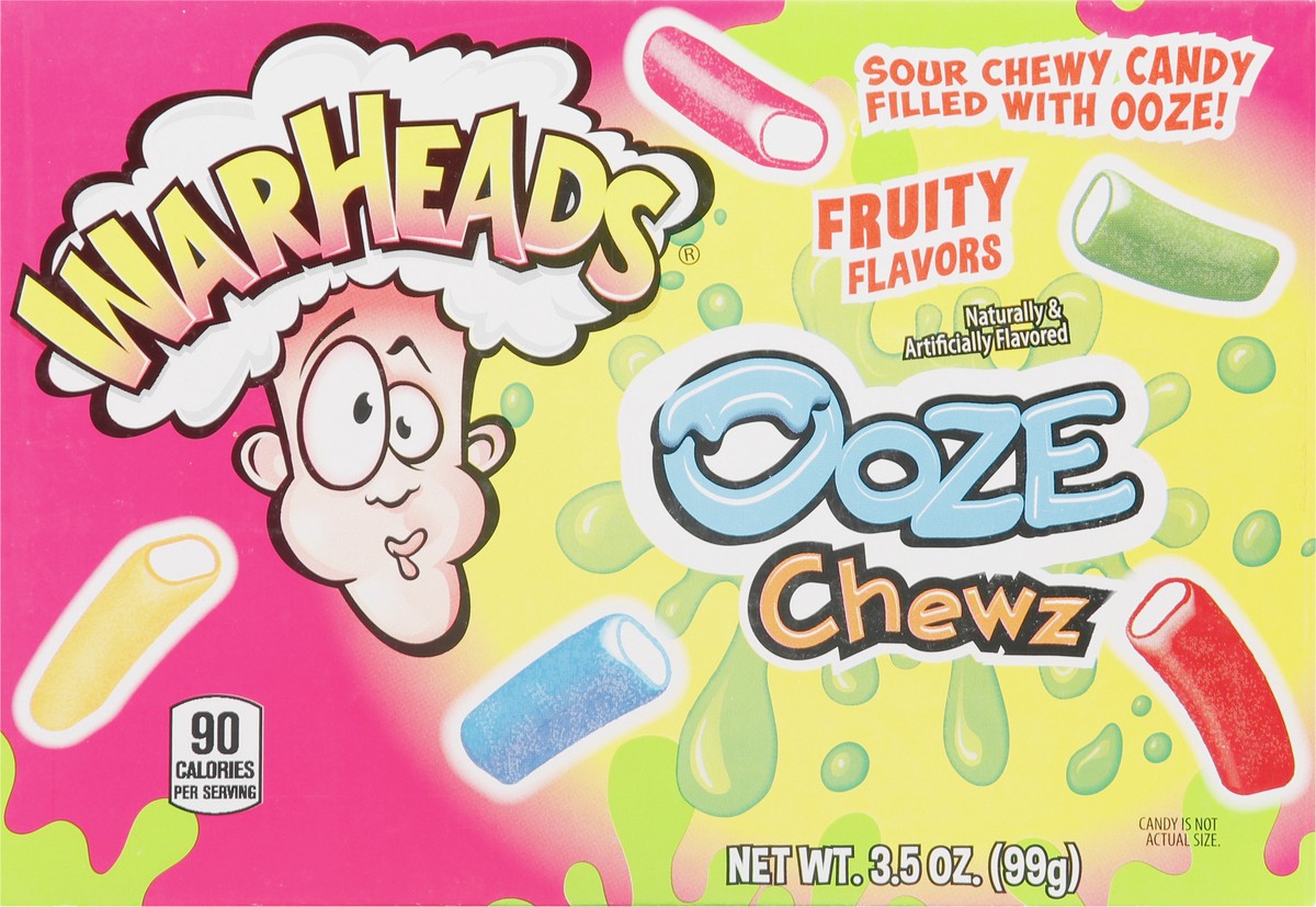 slide 2 of 13, Warheads Ooze Chewz Fruity Flavors Chewy Candy 3.5 oz, 3.5 oz