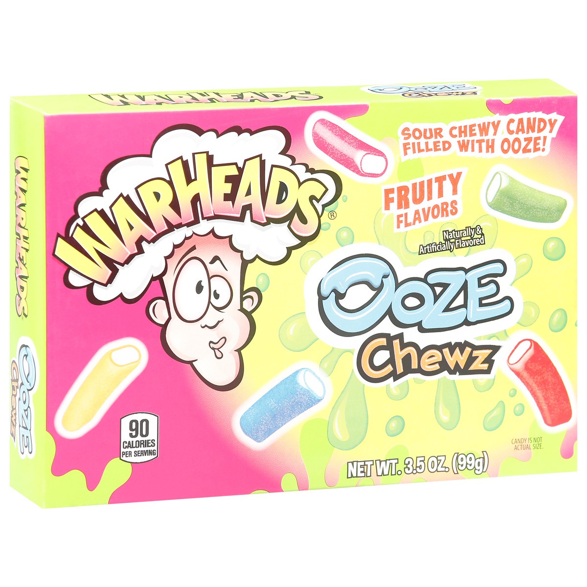 slide 3 of 13, Warheads Ooze Chewz Fruity Flavors Chewy Candy 3.5 oz, 3.5 oz
