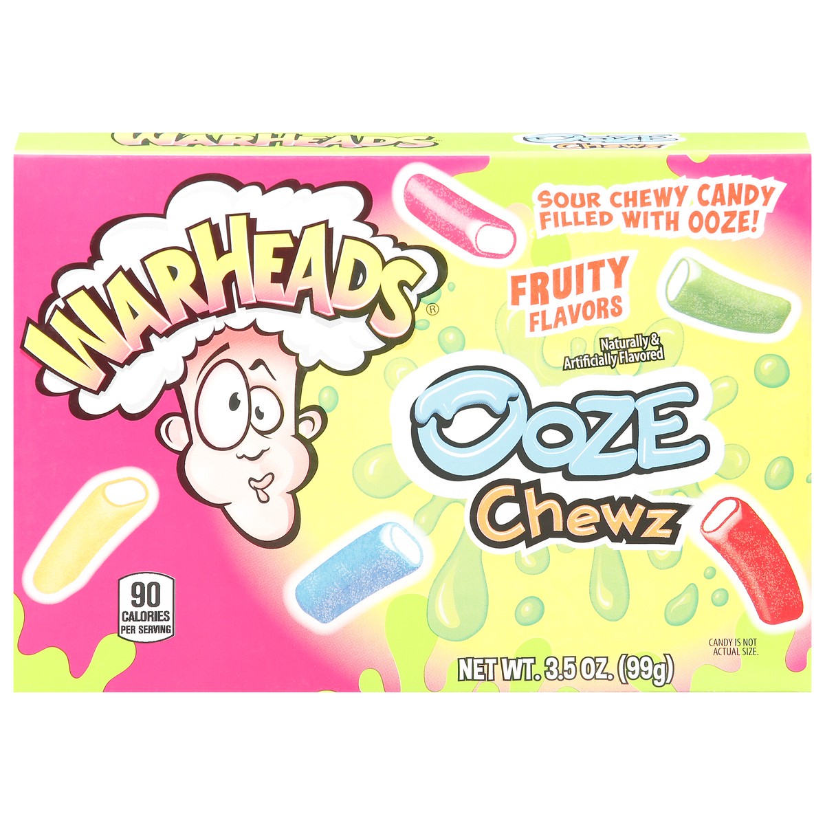 slide 1 of 13, Warheads Ooze Chewz Fruity Flavors Chewy Candy 3.5 oz, 3.5 oz