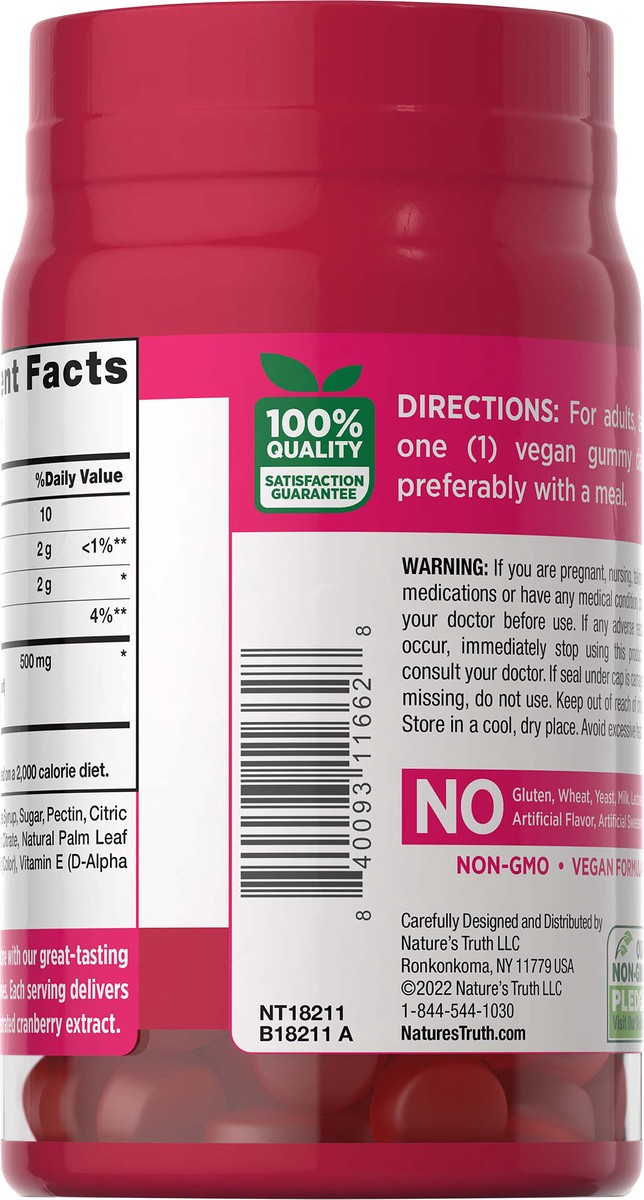 slide 5 of 5, Nature's Truth Cleansing Natural Cranberry Mango Flavor Cranberry 60 Gummies, 60 ct