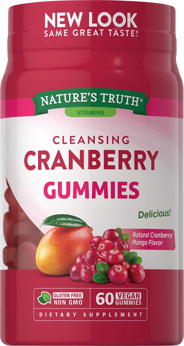 slide 4 of 5, Nature's Truth Cleansing Natural Cranberry Mango Flavor Cranberry 60 Gummies, 60 ct