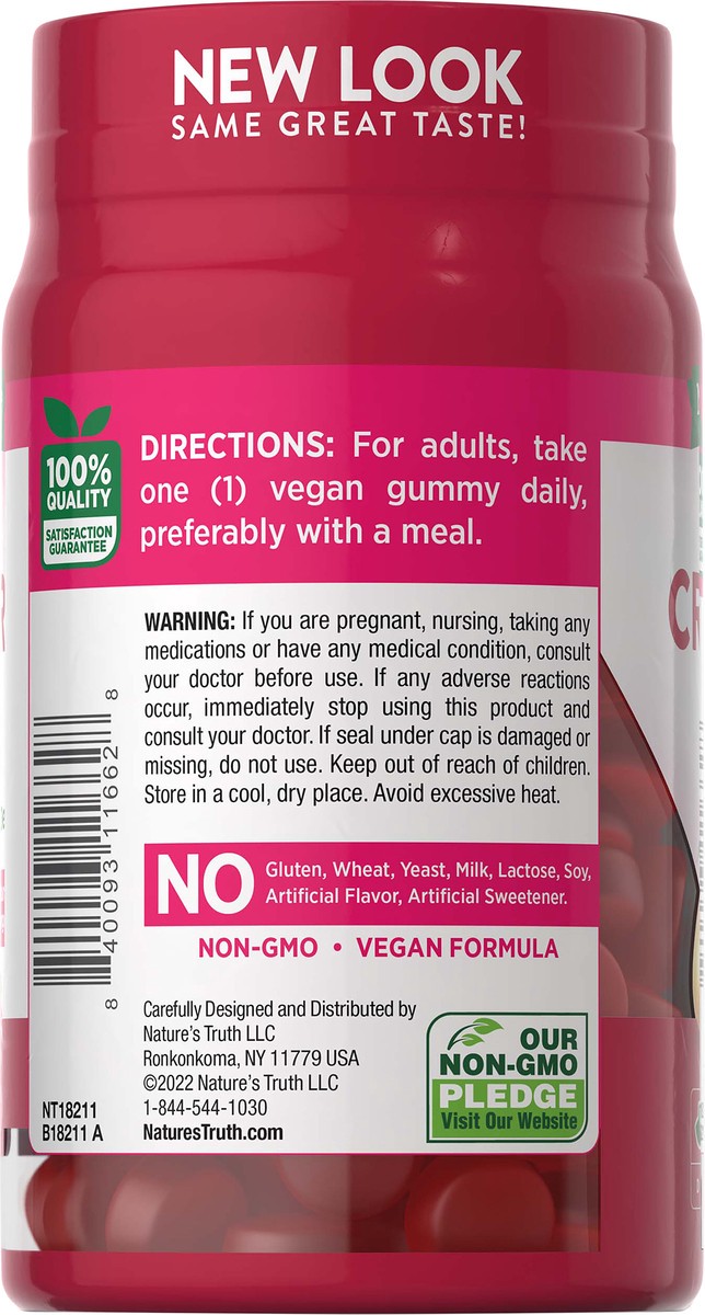 slide 3 of 5, Nature's Truth Cleansing Natural Cranberry Mango Flavor Cranberry 60 Gummies, 60 ct
