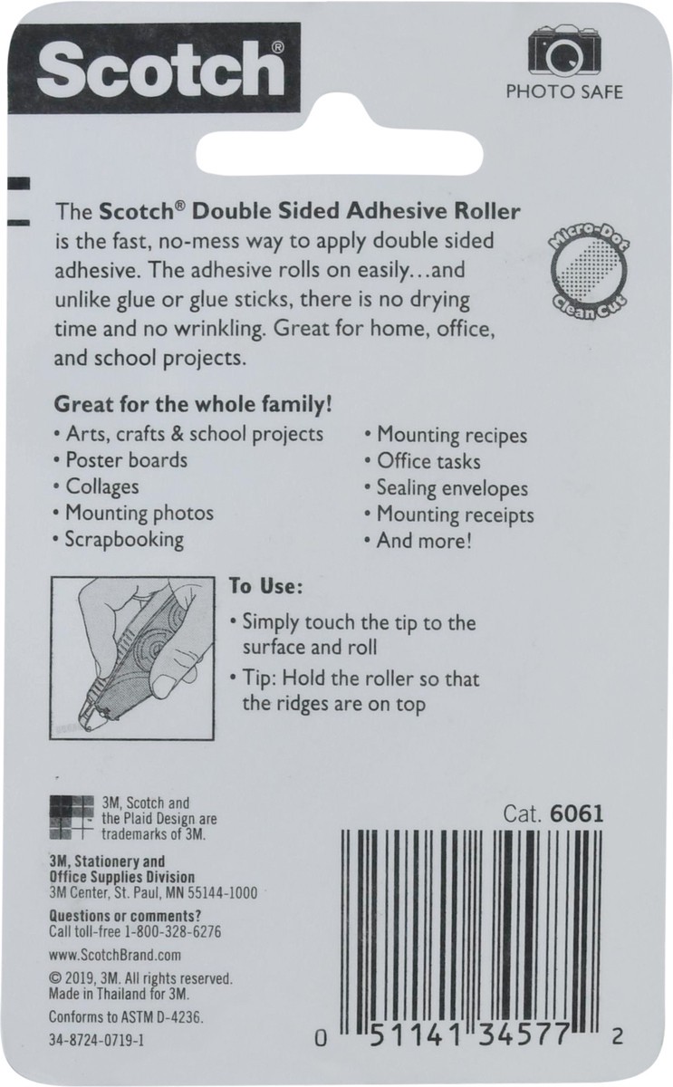 slide 9 of 9, Scotch Double Sided Adhesive Roller 1 ea, 1 ct