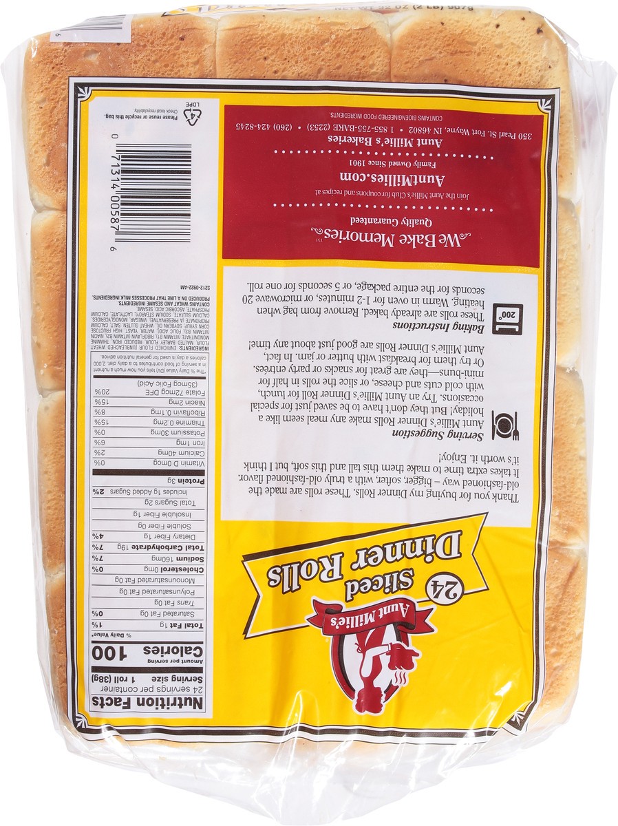 slide 4 of 9, Aunt Millie's Sliced Dinner Rolls 24 ea, 24 ct