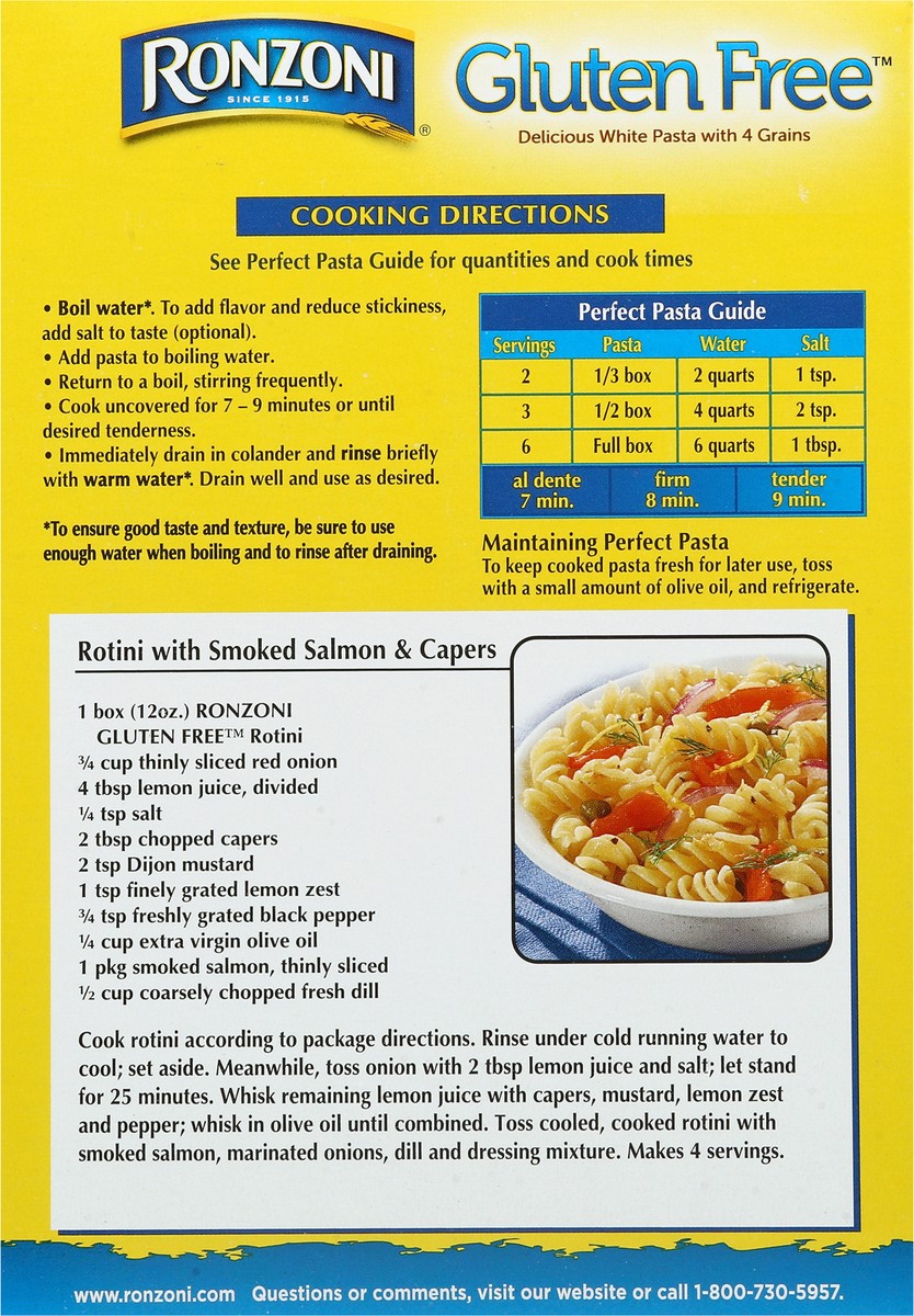 slide 6 of 8, Ronzoni Gluten Free Rotini Pasta, 12 oz