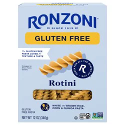 Ronzoni Gluten Free Rotini, 12 oz, Non-GMO, Vegan, 4-Grain White Pasta
