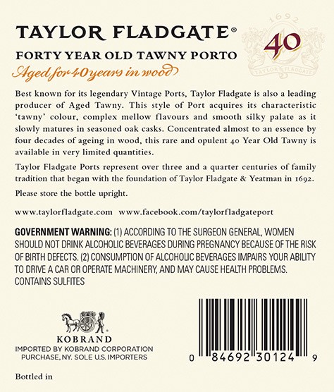 slide 3 of 6, Taylor Fladgate - 40 Year Aged Tawny (750x12), 750 ml