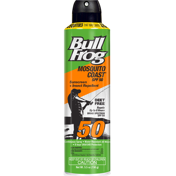 slide 1 of 1, BullFrog Mosquito Coast Sunscreen Insect Repellent Continuous Spray SPF 50, 6 oz