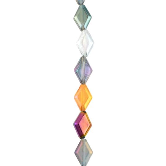 slide 1 of 3, Multicolor Glass Diamond Beads, 10mm By Bead Landing, 10mm