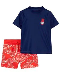 Carter's Carters Baby 2-Piece Pineapple Rashguard Set Navy/Orange 9M