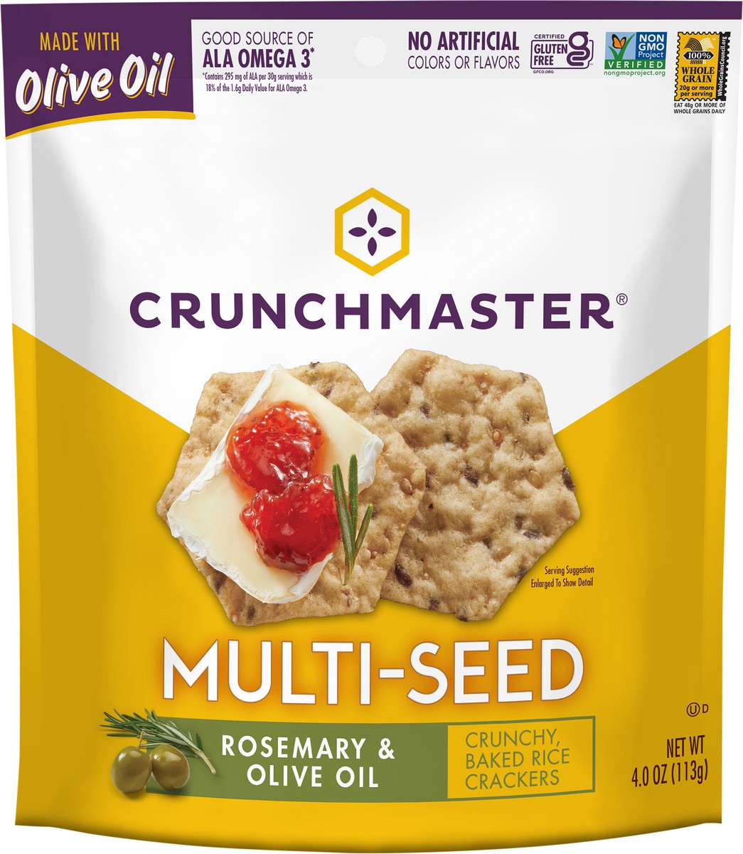slide 3 of 3, Crunchmaster Multi-Seed Rosemary & Olive Oil Crackers 4.0 oz, 4 oz