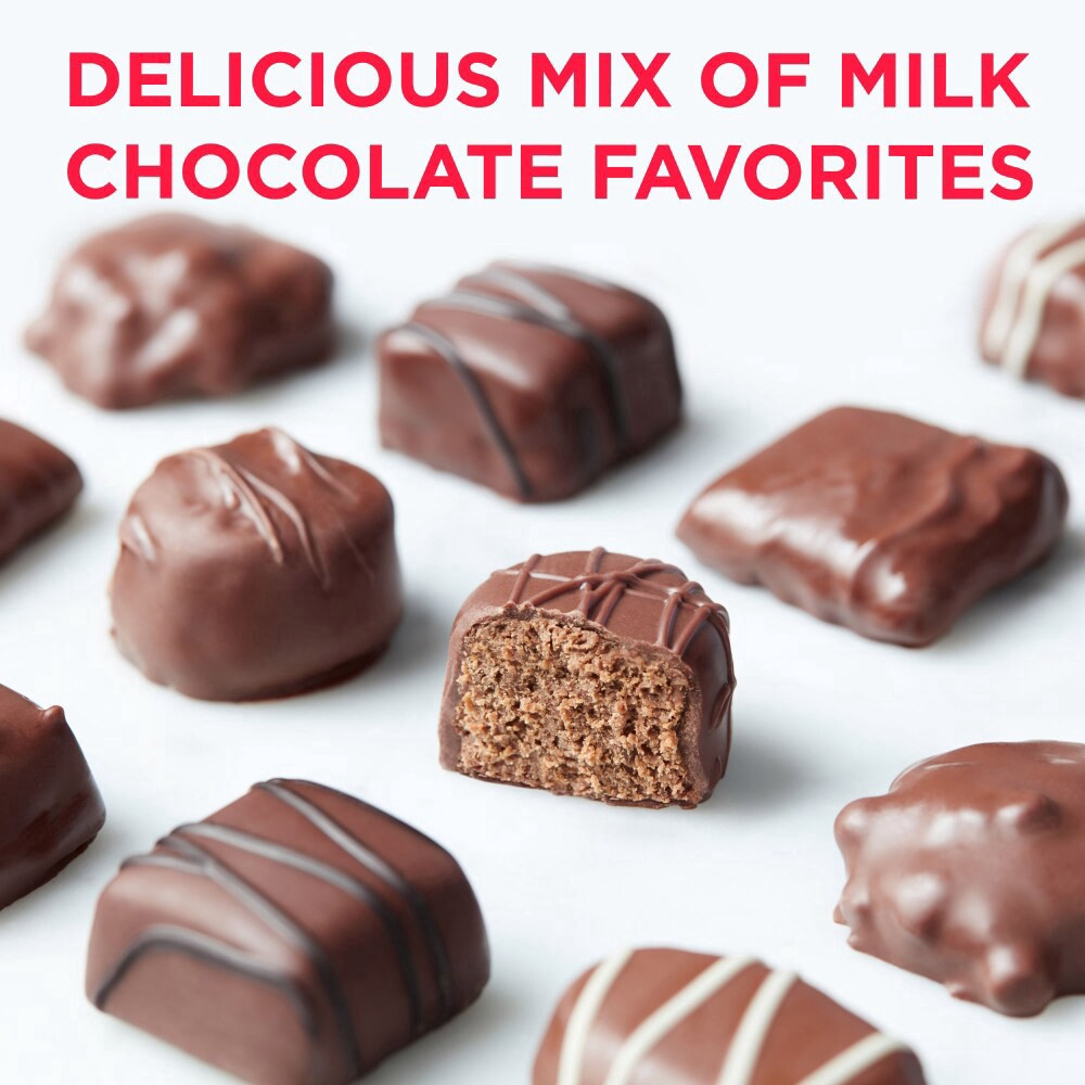 slide 4 of 6, Russell Stover, Red Foil Heart, Milk Chocolate Assortment, 10 Oz, 10 oz