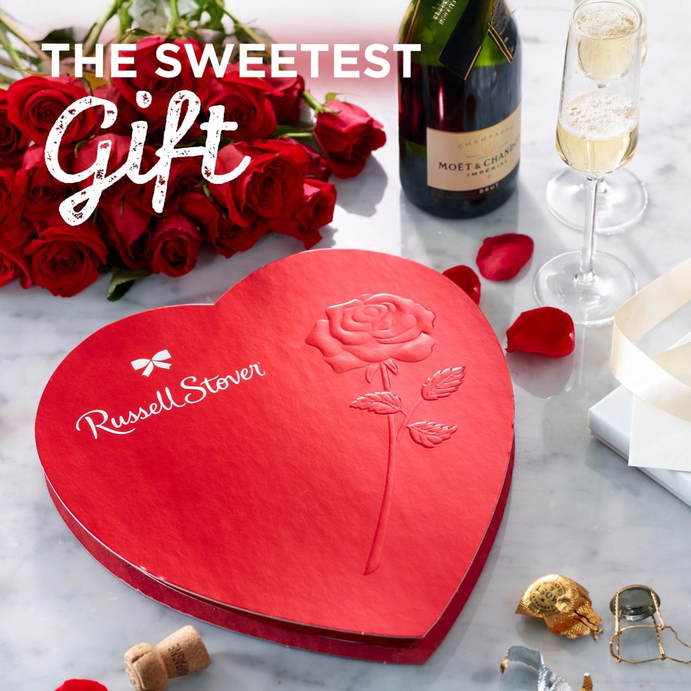 slide 2 of 6, Russell Stover, Red Foil Heart, Milk Chocolate Assortment, 10 Oz, 10 oz