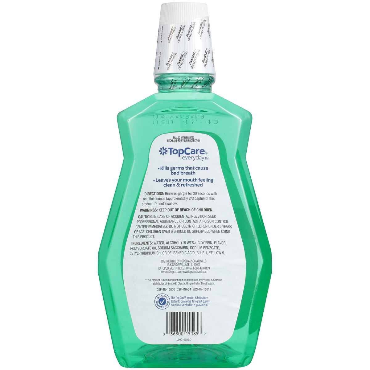 slide 5 of 8, TopCare Freshening Mouthwash, Mint, 50.7 fl oz