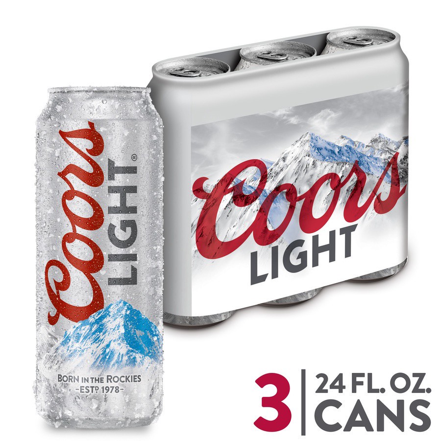 slide 4 of 4, Coors Light Beer Cans, 3 ct; 24 oz