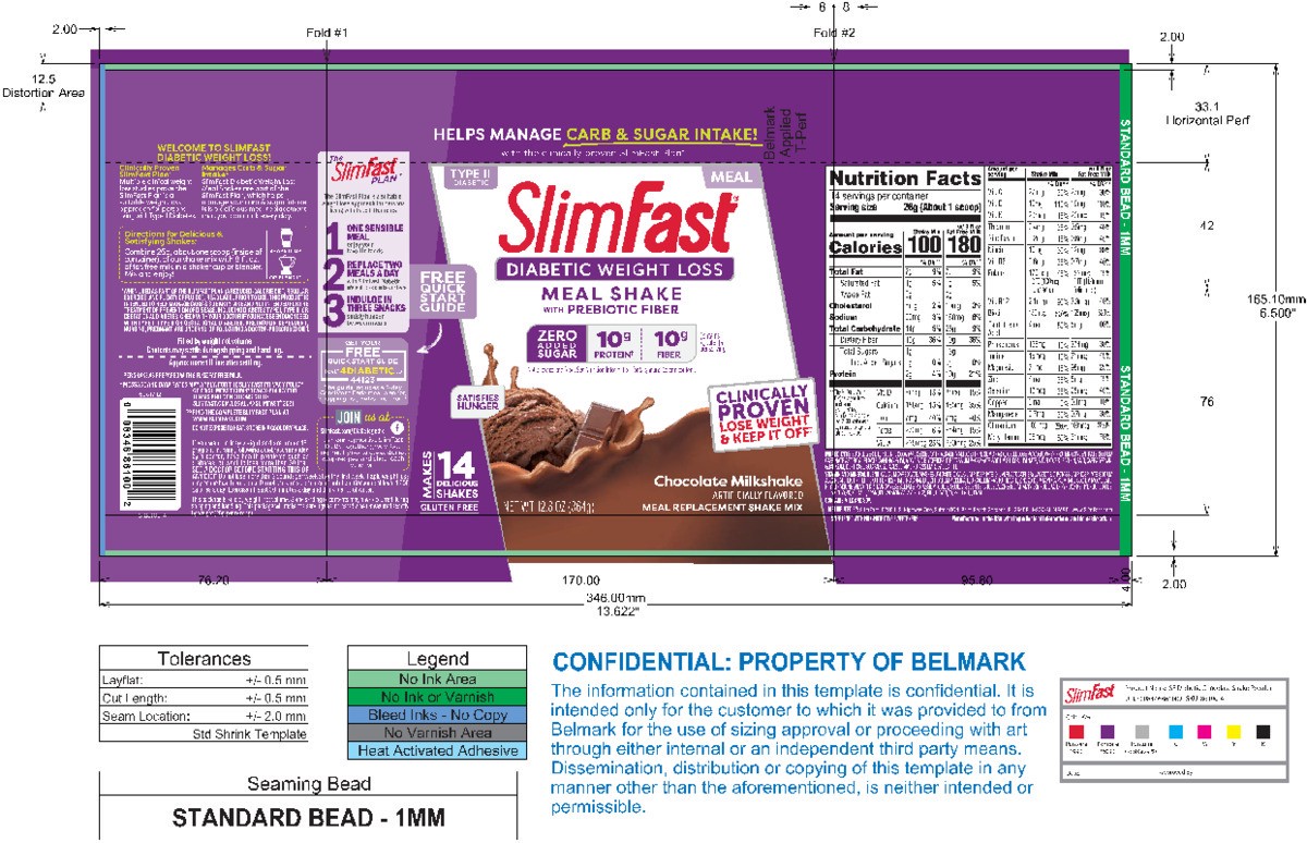 slide 2 of 6, SlimFast Diabetic Weight Loss Chocolate Milkshake Meal Replacement Shake Mix, 12.8 oz